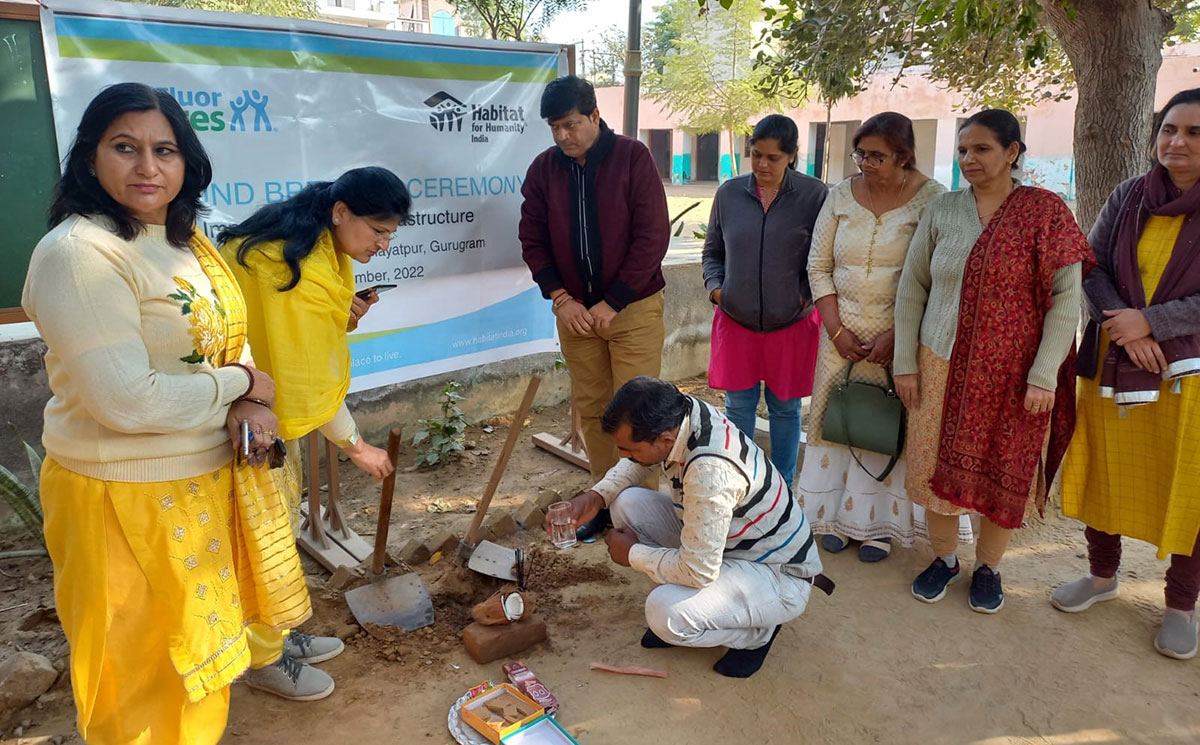 Groundbreaking ceremony was held at the Hayatpur Government School, Gurgaon, Haryana