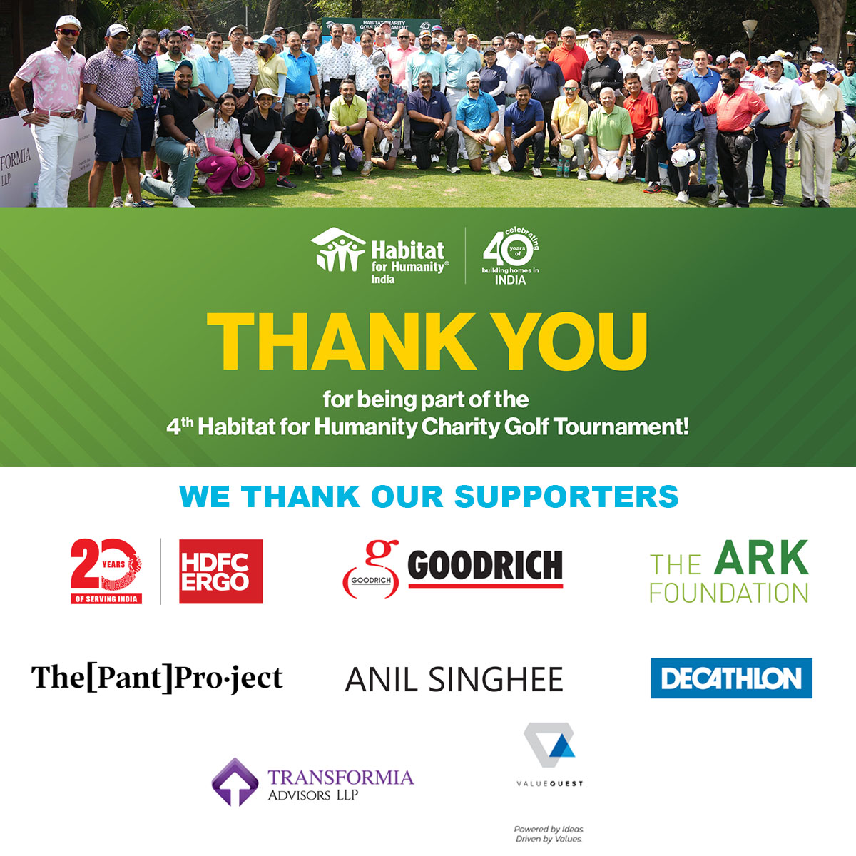 Habitat IndiaРђЎs 4th Charity Golf Tournament